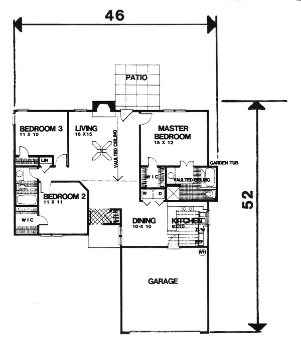 Ranch Floor Plan - Main Floor Plan #30-114