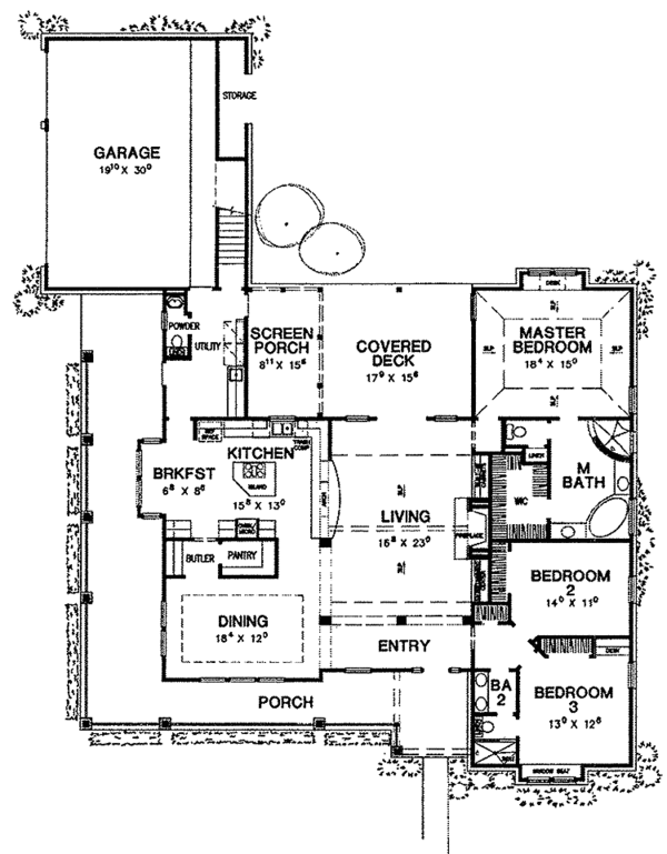 Architectural House Design - Prairie Floor Plan - Main Floor Plan #472-185