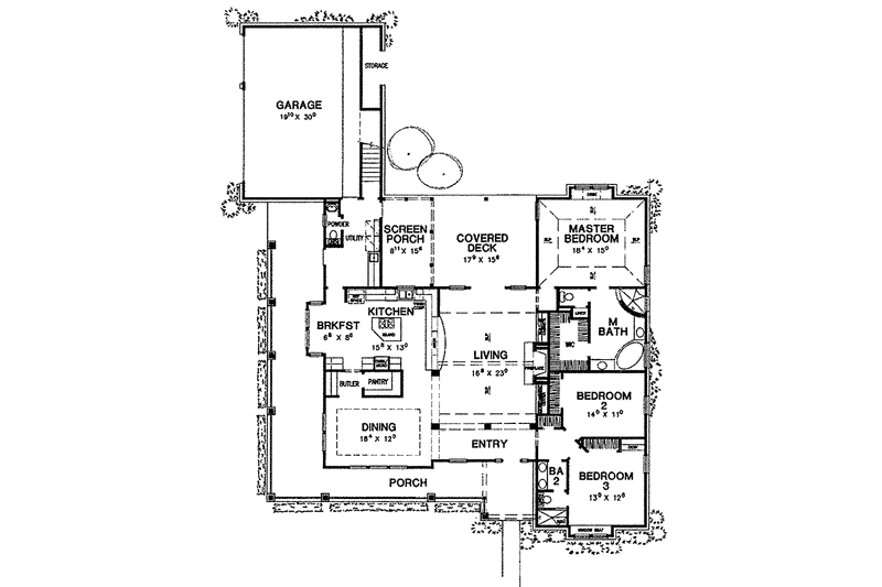 Dream House Plan - Floor Plan - Main Floor for Prairie House Plan #472-185 - 3 bed, 2.5 bath
