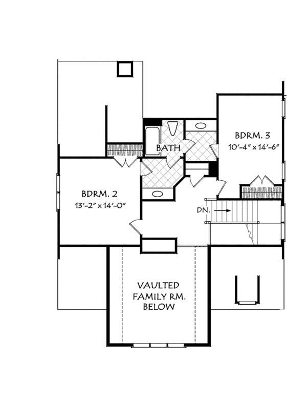 Colonial Floor Plan - Upper Floor Plan #927-944