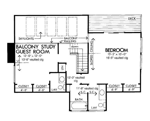 Home Plan - Country Floor Plan - Upper Floor Plan #320-1180
