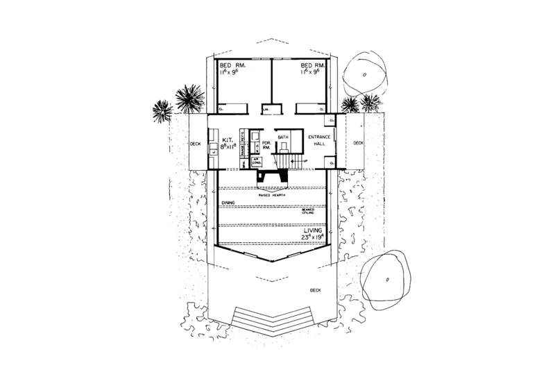 Architectural House Design - Floor Plan - Main Floor House Plan #72-628 - 3 bed, 2 bath