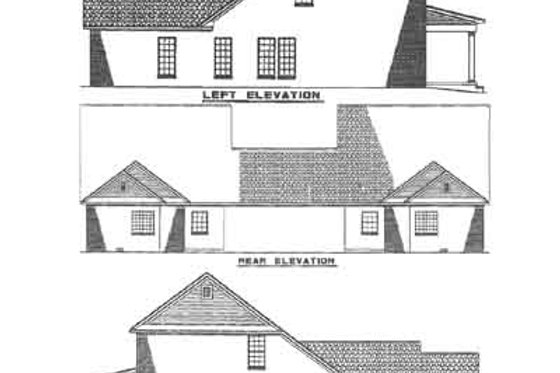 Exterior - Rear Elevation for Traditional House Plan #17-2024 - 3 bed, 2.5 bath