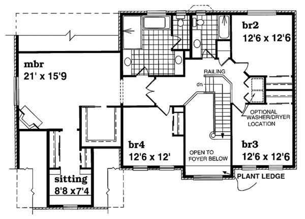 House Design - Country Floor Plan - Upper Floor Plan #47-897