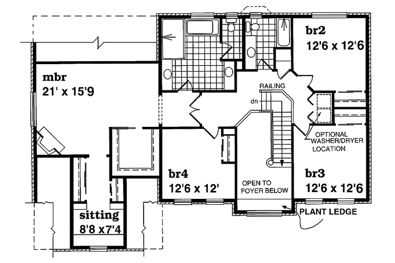 Dream House Plan - Floor Plan - Upper Floor for Country House Plan #47-897 - 4 bed, 2.5 bath