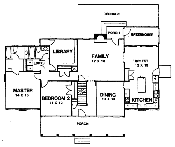 Home Plan - Country Floor Plan - Main Floor Plan #30-266