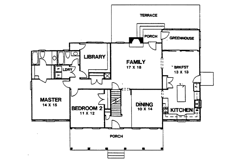 Dream House Plan - Floor Plan - Main Floor for Country House Plan #30-266 - 4 bed, 4 bath