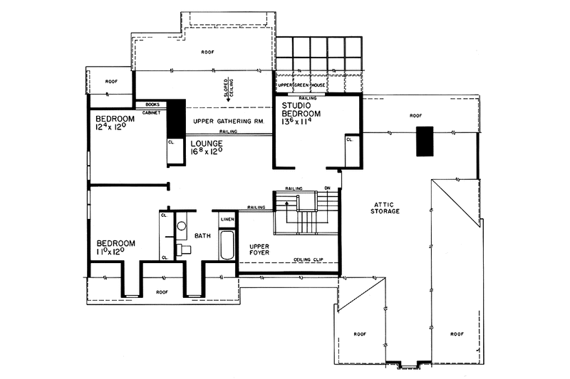 House Blueprint - Floor Plan - Upper Floor for Traditional House Plan #72-765 - 4 bed, 2.5 bath