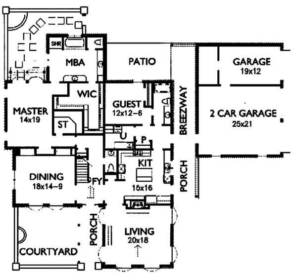Dream House Plan - Country Floor Plan - Main Floor Plan #15-373