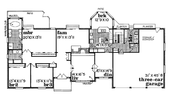 Home Plan - Ranch Floor Plan - Main Floor Plan #47-734