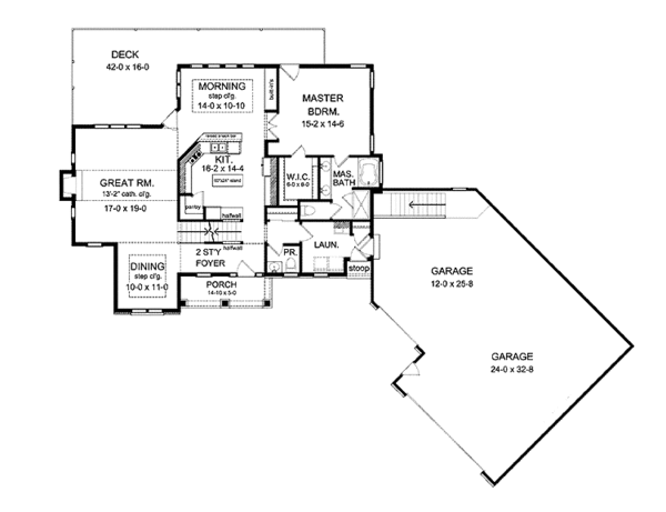 Home Plan - Colonial Floor Plan - Main Floor Plan #1010-17