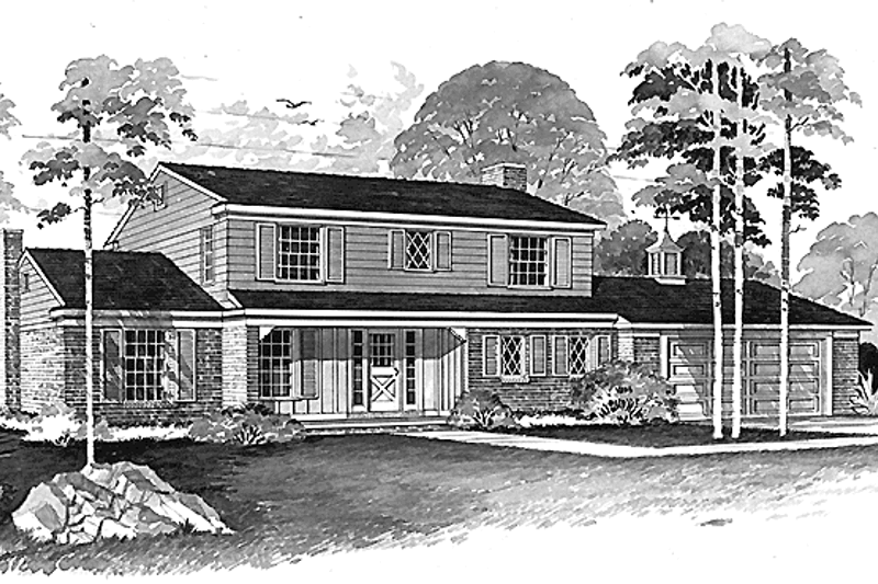 Architectural House Design - Country Exterior - Front Elevation Plan #72-500