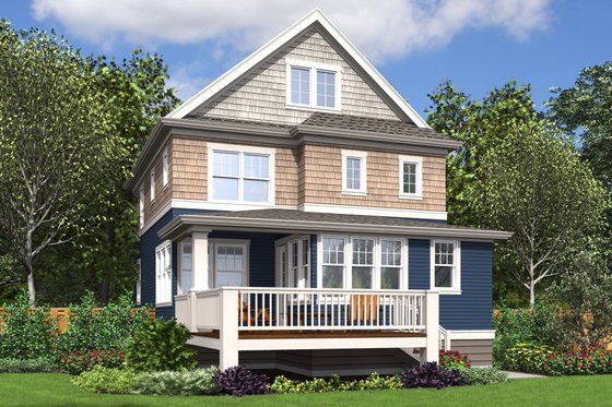Exterior - Rear Elevation for Craftsman House Plan #48-678 - 4 bed, 3.5 bath