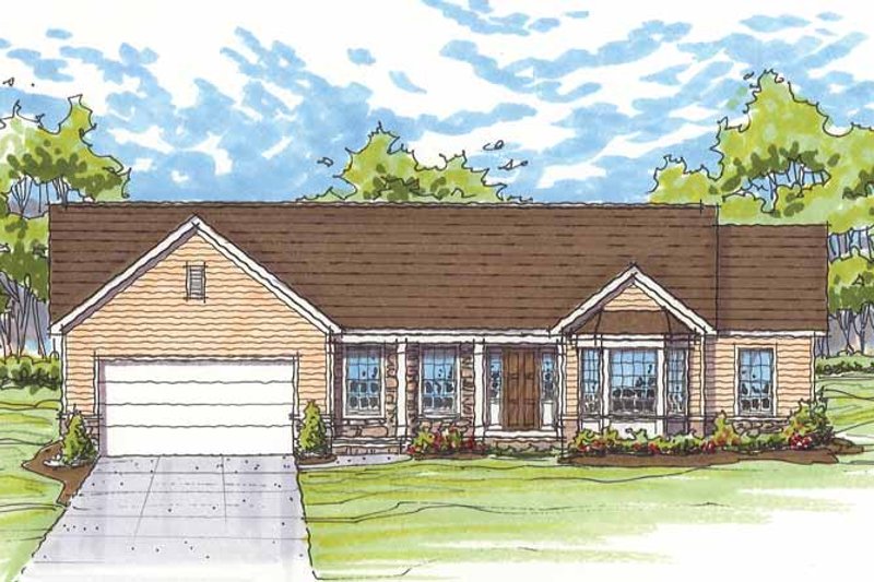 House Blueprint - Traditional Exterior - Front Elevation Plan #435-12