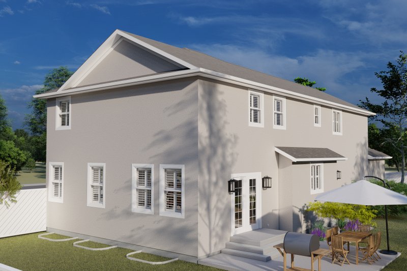 House Plan Design - Exterior - Rear Elevation 1 for Traditional House Plan #1060-32 - 5 bed, 3.5 bath