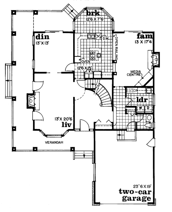 House Blueprint - Country Floor Plan - Main Floor Plan #47-707