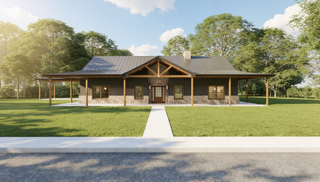 Exterior - Front Elevation 2 for Ranch House Plan #1127-3 - 3 bed, 2.5 bath