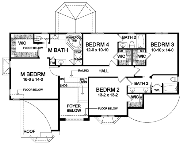 Home Plan - Classical Floor Plan - Upper Floor Plan #328-443