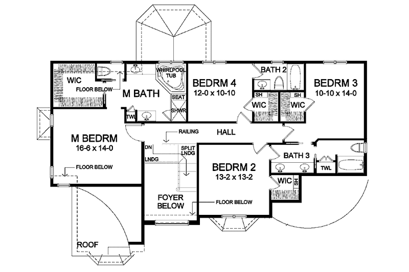 Home Plan - Floor Plan - Upper Floor for Classical House Plan #328-443 - 4 bed, 3.5 bath