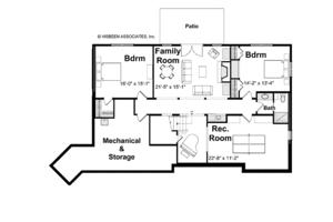 Floor Plan - Lower Floor for Craftsman House Plan #928-204 - 3 bed, 2.5 bath