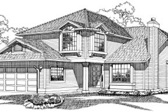 Exterior - Front Elevation for Traditional House Plan #47-543 - 3 bed, 2.5 bath