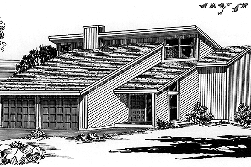 House Plan Design - Exterior - Front Elevation for Prairie House Plan #320-1190 - 3 bed, 2.5 bath