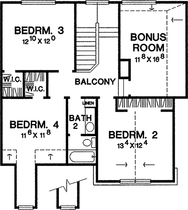House Plan Design - Country Floor Plan - Upper Floor Plan #472-232