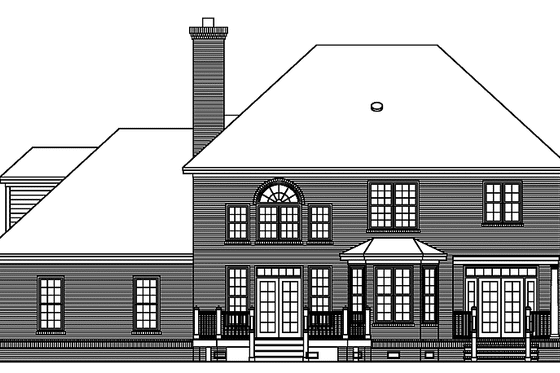 Exterior - Rear Elevation for Country House Plan #929-652 - 4 bed, 2.5 bath