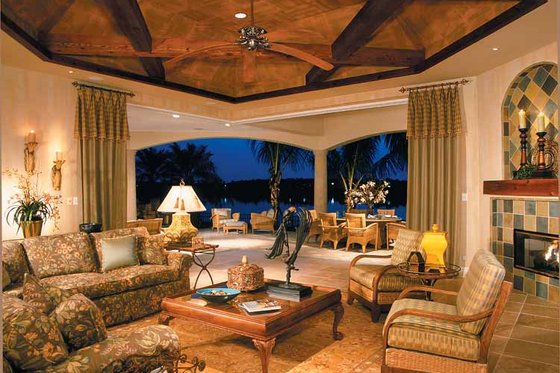 Interior - Family Room for Mediterranean House Plan #930-330 - 4 bed, 4.5 bath