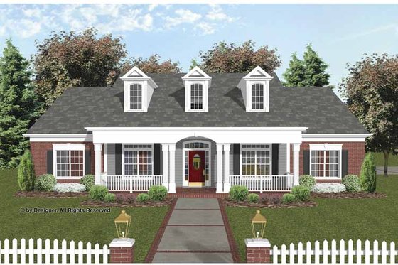 Exterior - Front Elevation 3 for Traditional House Plan #56-693 - 4 bed, 3 bath