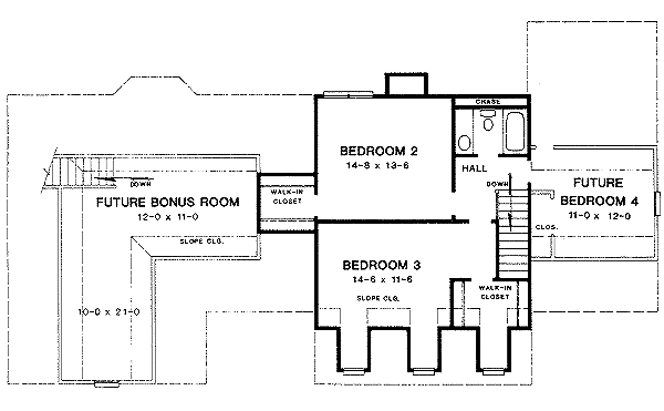 Colonial Floor Plan - Upper Floor Plan #10-205