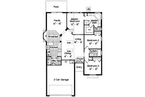 Floor Plan - Main Floor for European House Plan #417-136 - 3 bed, 2 bath