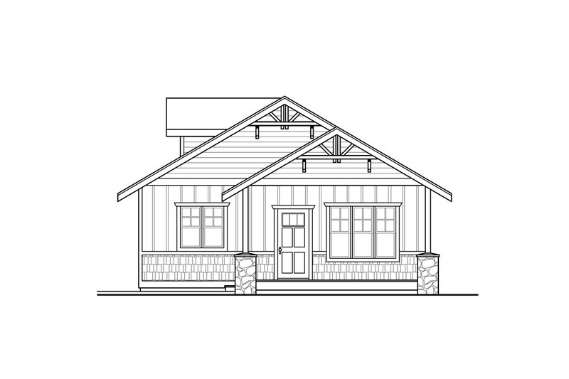 Home Plan - Exterior - Other Elevation 1 for Craftsman House Plan #124-789, 1 bath