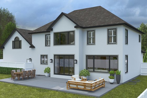 Exterior - Rear Elevation 1 for Traditional House Plan #1060-268 - 3 bed, 2.5 bath