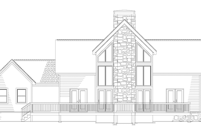 Home Plan - Exterior - Rear Elevation for Contemporary House Plan #17-3130 - 2 bed, 2 bath