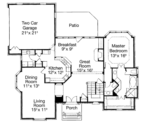 Home Plan - Country Floor Plan - Main Floor Plan #429-216