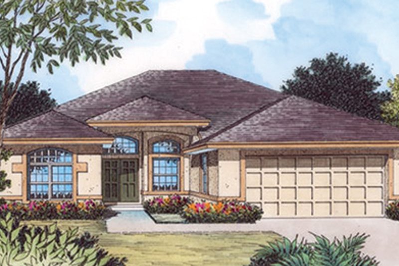 Dream House Plan - Mediterranean Exterior - Front Elevation Plan #417-804