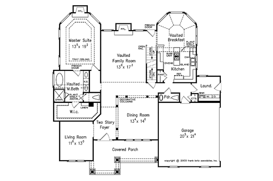 Floor Plan - Main Floor for Craftsman House Plan #927-133 - 3 bed, 2.5 bath