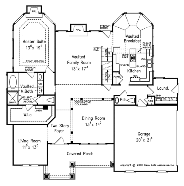 House Blueprint - Craftsman Floor Plan - Main Floor Plan #927-133