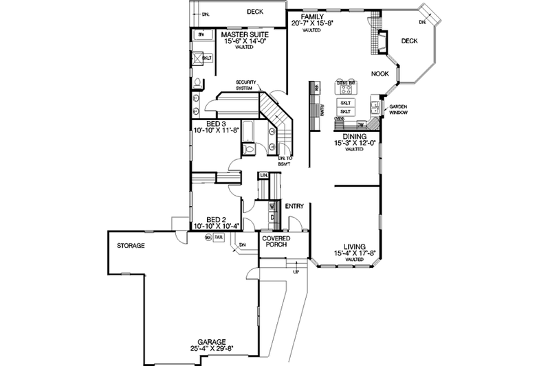 Home Plan - Floor Plan - Main Floor for Traditional House Plan #60-156 - 3 bed, 2 bath