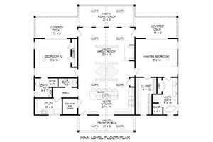 Floor Plan - Main Floor for Southern House Plan #932-860 - 3 bed, 3.5 bath
