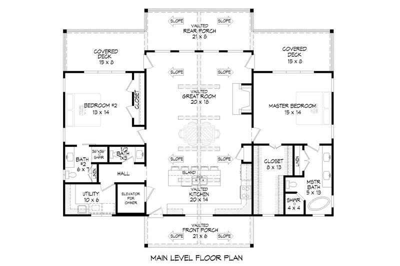 Architectural House Design - Floor Plan - Main Floor for Southern House Plan #932-860 - 3 bed, 3.5 bath