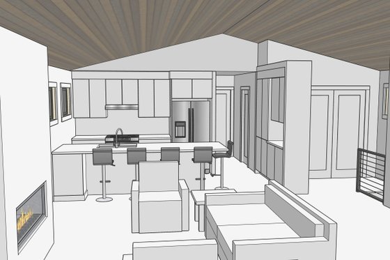 Interior - Kitchen for Barndominium House Plan #1105-11 - 2 bed, 1.5 bath