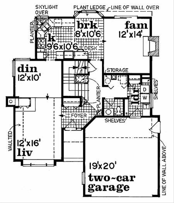 House Blueprint - Traditional Floor Plan - Main Floor Plan #47-729