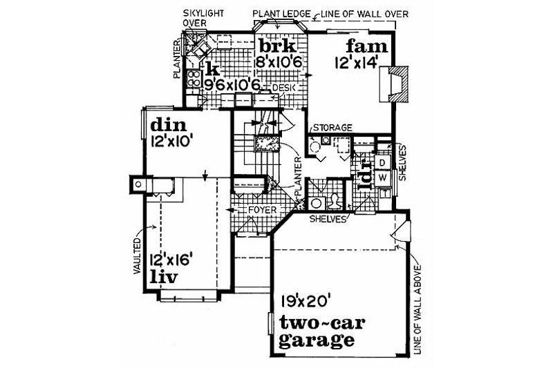 Home Plan - Floor Plan - Main Floor for Traditional House Plan #47-729 - 3 bed, 2.5 bath