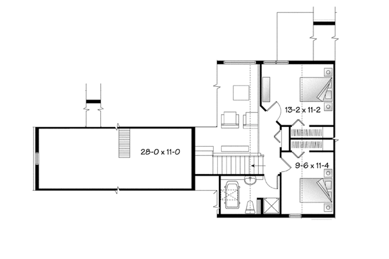 Home Plan - Floor Plan - Upper Floor for Country House Plan #23-2590 - 3 bed, 2 bath
