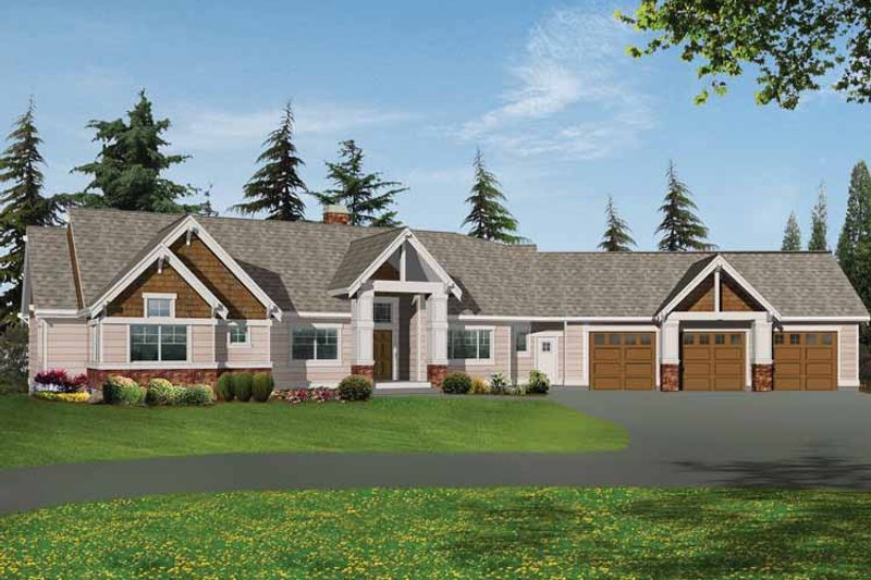 Dream House Plan - Craftsman Exterior - Front Elevation Plan #132-338