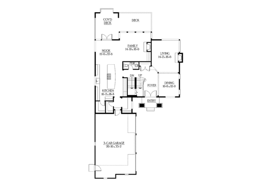 Floor Plan - Main Floor for Prairie House Plan #132-518 - 5 bed, 4.5 bath