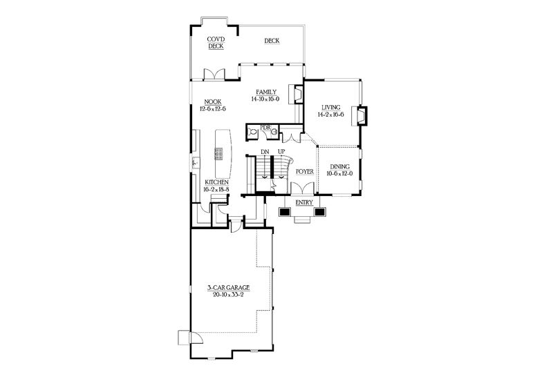 Dream House Plan - Floor Plan - Main Floor for Prairie House Plan #132-518 - 5 bed, 4.5 bath