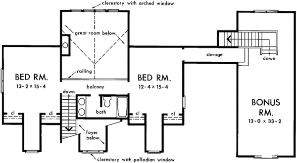 Architectural House Design - Country Floor Plan - Upper Floor Plan #929-150